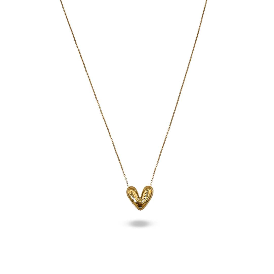 Collana girocollo con ciondolo a cuore color oro