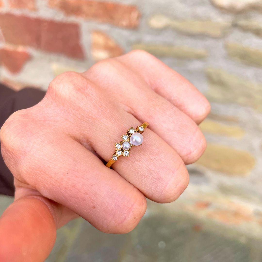 Anello con Perle e Strass