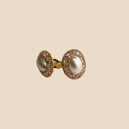 Orecchini clips Strass e Perla