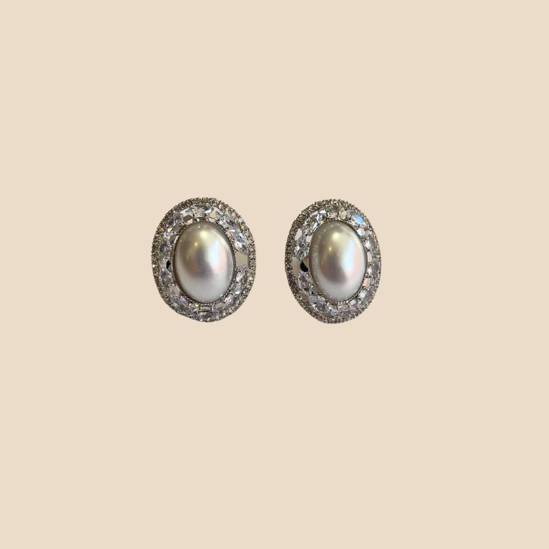 Orecchini clips Strass e Perla