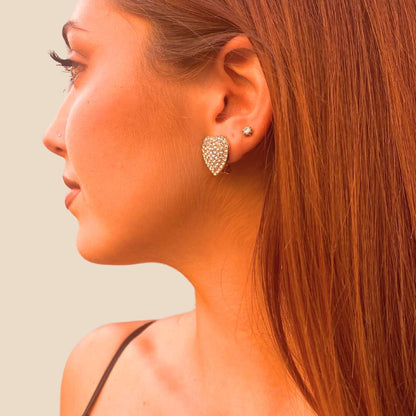Orecchini clips Cuore Strass