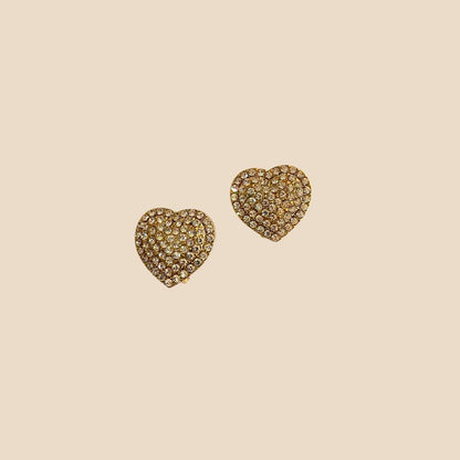 Orecchini clips Cuore Strass