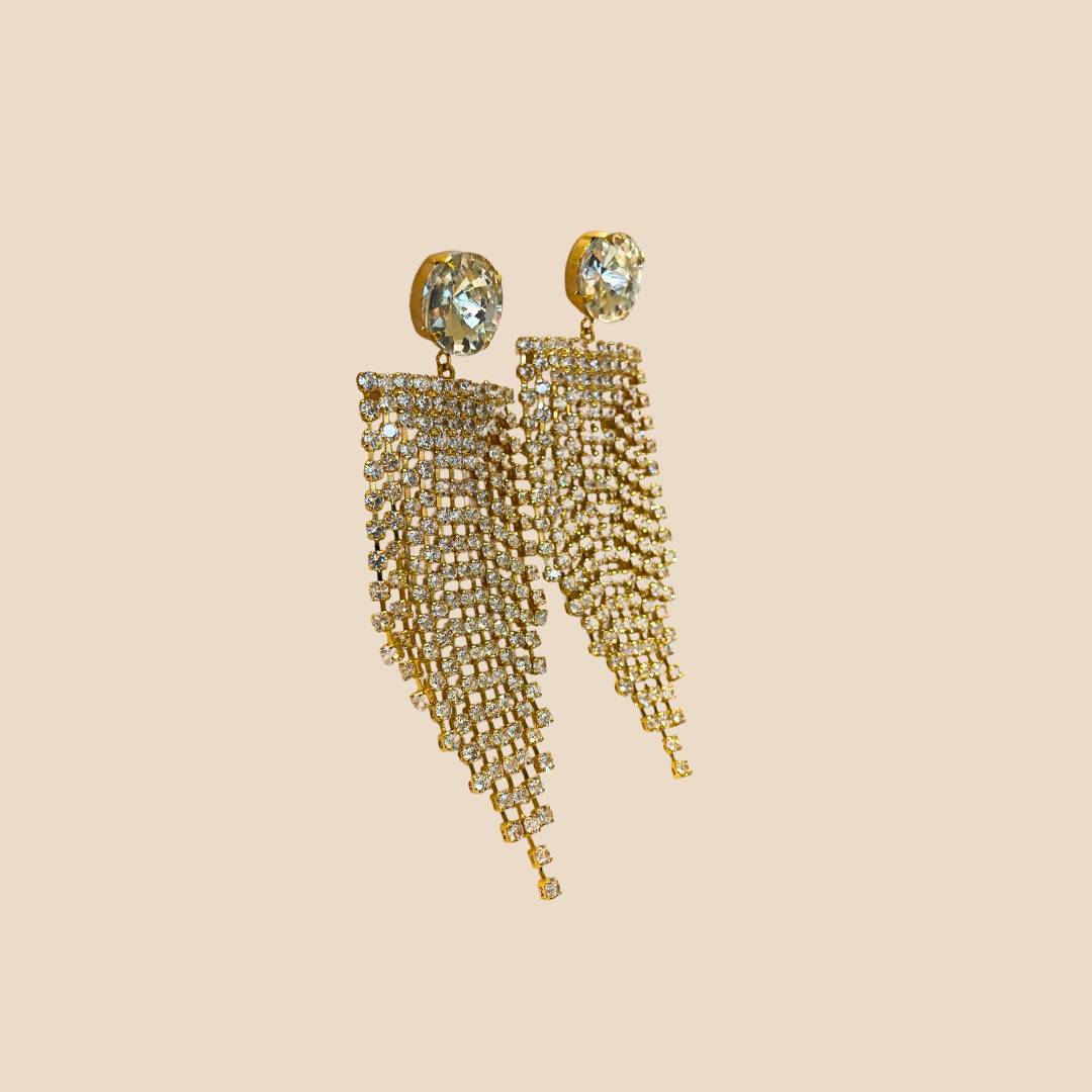Orecchini cascata strass