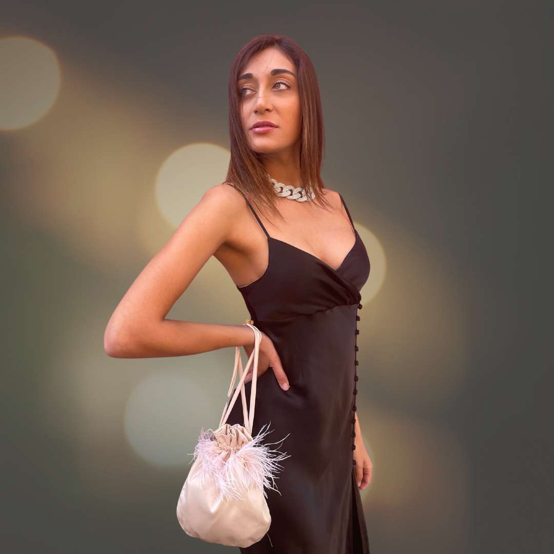 Collana catena con Perle e Strass