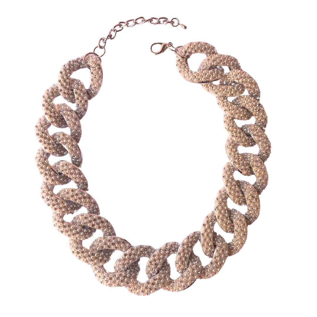 Collana catena con Perle e Strass