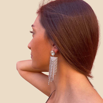 Orecchini cascata strass